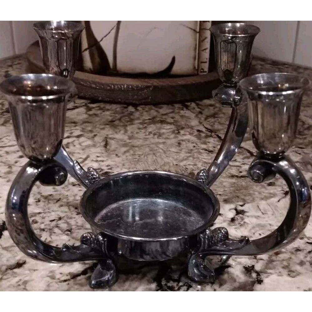 REED&BARTON Silverplate EPERGNE / Candlelabra Centerpiece 331 Unpolished Patina